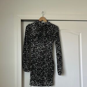 G by Guess Black and Silver Mini Dress for Glamorous Evenings